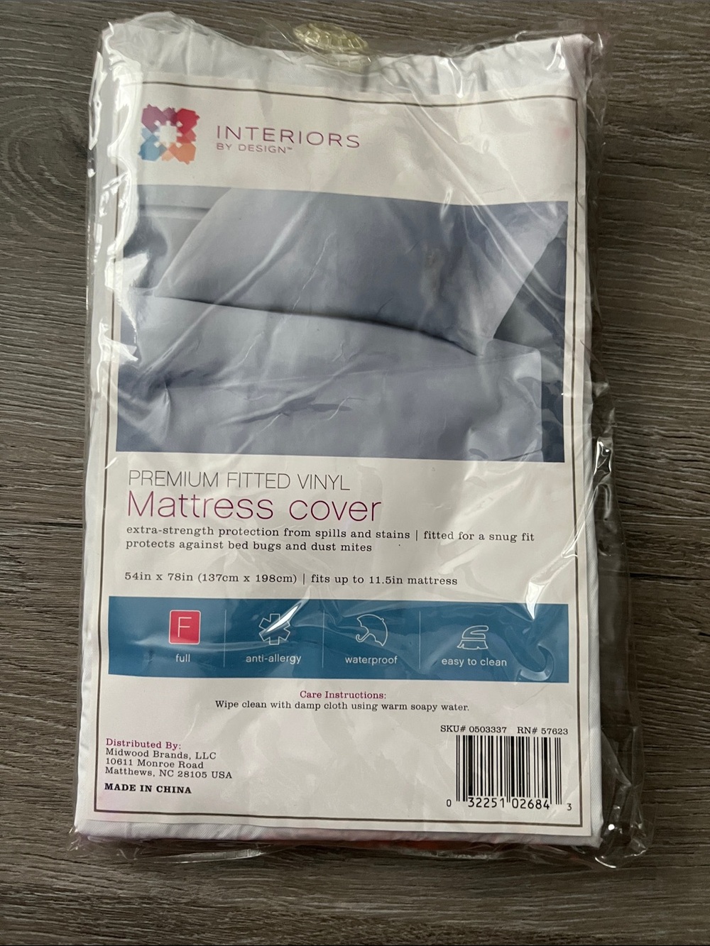 Interiors by Design Full Premium Fitted Vinyl Mattress Cover - White 2 available